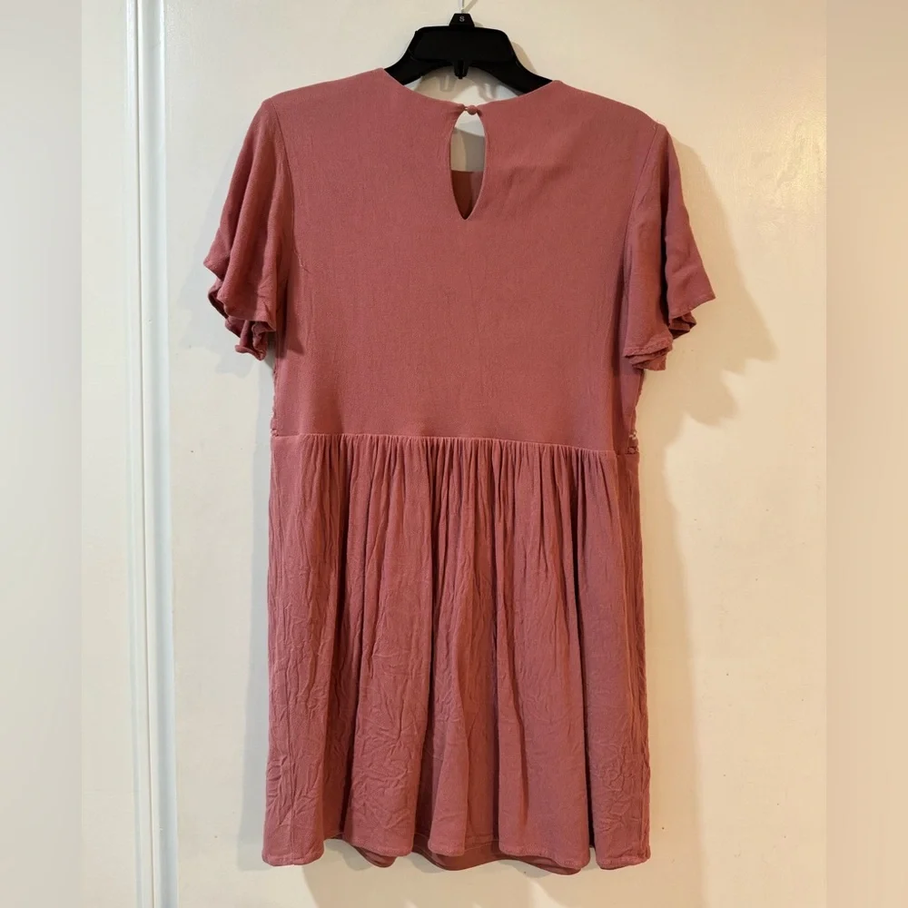 Blue Rain Pink Embroidered Short Sleeve Dress - Picture 4 of 4